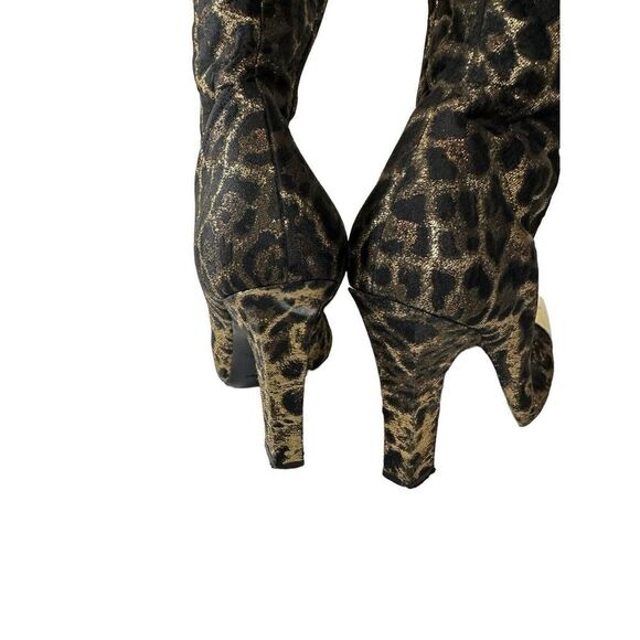 Saint Laurent Gold and Black Over the Knee Boots - Picture 9 of 14